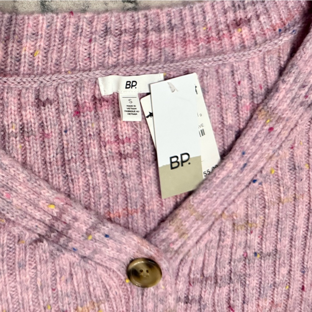 NWT BP Pink Ribbed Button-Up Cardigan - Picture 4 of 5